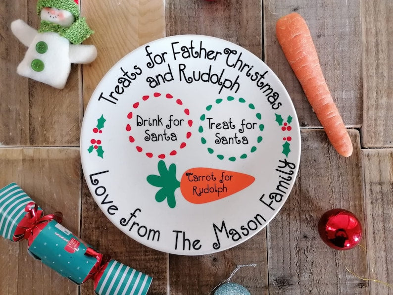 Personalised Christmas Eve Plate: Treats for Santa & Rudolph