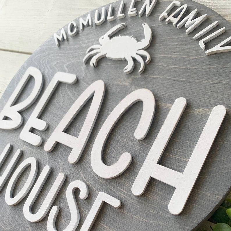Personalized Beach House Sign, Beach Sign, Beach House Decor, Lake House Sign, Beach Decor, Beach Themed Decor, New Home Gift, Closing Gift