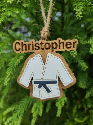 Karate gift, personalized Karate ornament, Martial Arts Christmas ornament, belt ranking gift