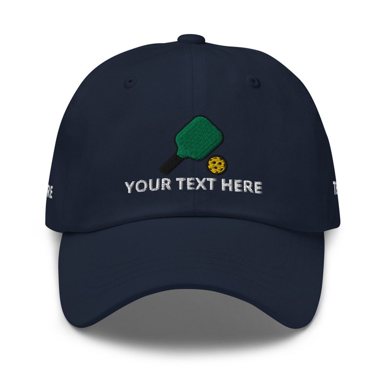 Pickleball Lover Gift, Pickleball Dad Hat, YOUR TEXT Personalized Embroidered Unisex Hat, Adjustable Baseball Cap - Multiple Colors