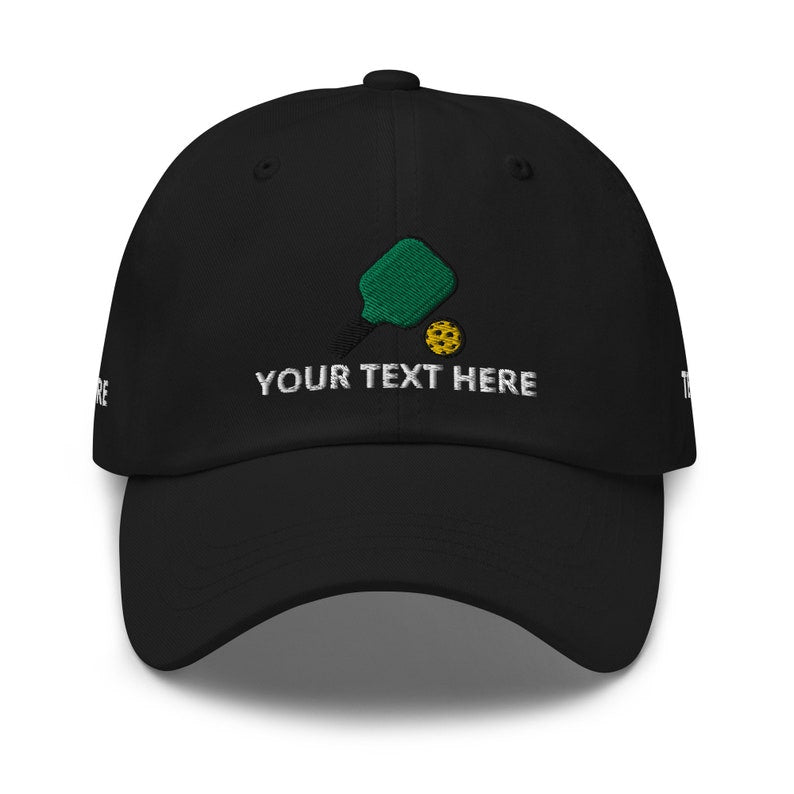 Pickleball Lover Gift, Pickleball Dad Hat, YOUR TEXT Personalized Embroidered Unisex Hat, Adjustable Baseball Cap - Multiple Colors