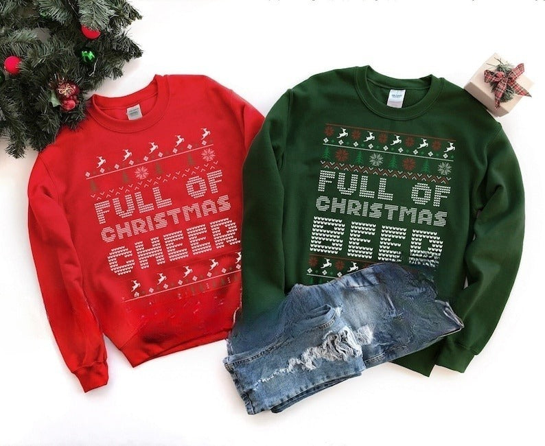 Funny Matching Couples Ugly Christmas Sweaters,Mom Dad Gifts,His and Hers Couple Sweatshirts, Family Matching Sweaters,Funny Holiday Outfits