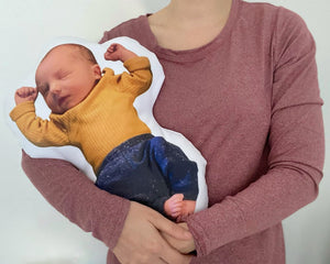 Custom Life-Size Baby Pillow Keepsake with Picture, Personalized Photo 1:1 scale newborn pillow
