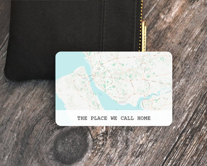 Personalised Map Wallet Card, Custom Metal Wallet Insert, Valentine's Day Gift for Boyfriend Girlfriend, Anniversary Gift for Husband Wife