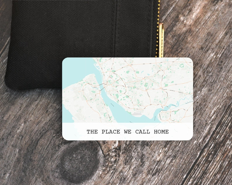 Personalised Map Wallet Card, Custom Metal Wallet Insert, Valentine's Day Gift for Boyfriend Girlfriend, Anniversary Gift for Husband Wife