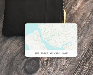 Personalised Map Wallet Card, Custom Metal Wallet Insert, Valentine's Day Gift for Boyfriend Girlfriend, Anniversary Gift for Husband Wife