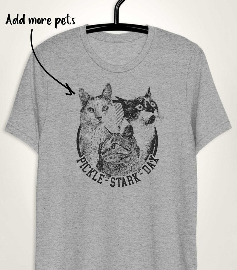 Personalized cat photo t Shirt perfect gift for cat owners unique pet loss tribute shirt custom cat portrait apparel Personalized shirt Cat Lovers Mother's Day Gift For Cat Mom