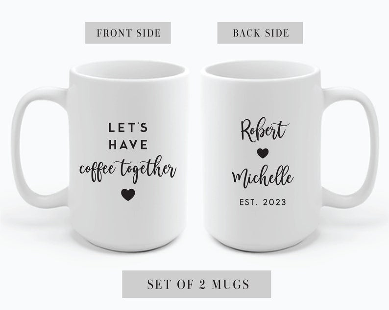 Mr Mrs Mugs, Custom Couple Coffee Mug Set, Unique Wedding Gift, His and Hers Gift, Coffee Lovers, Engagement Bride and Groom Christmas Gift