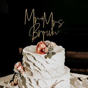 Gold wedding cake topper, Custom wedding cake topper, Mr and Mrs cake topper, cake toppers for wedding, wedding favors, wedding decor