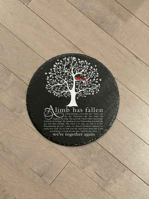 Personalized Memorial Garden Stone Custom Slate Remembrance Stone with Poem Heart or Round Outdoor Tribute