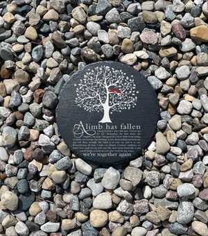 A Limb Has Fallen Memorial Garden Stone, Sympathy Gift, Slate Grave Marker, Keepsake, Remembrance, Bereavement Gift, Loss of a Loved One