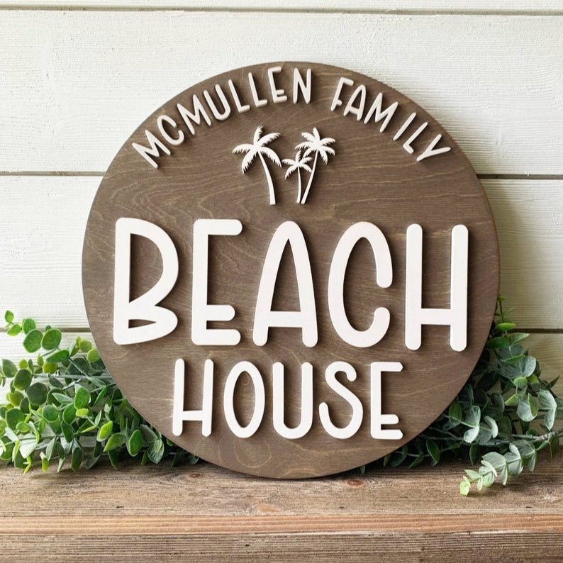 Personalized Beach House Sign, Beach Sign, Beach House Decor, Lake House Sign, Beach Decor, Beach Themed Decor, New Home Gift, Closing Gift