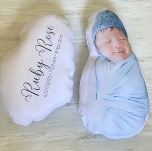 Custom Life-Size Baby Pillow Keepsake with Picture, Personalized Photo 1:1 scale newborn pillow