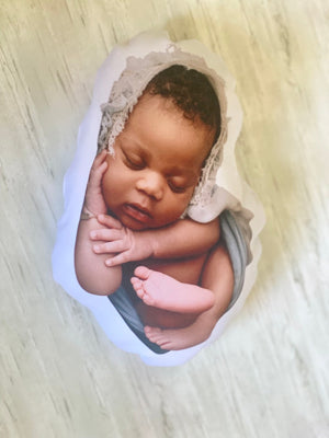 Custom Life-Size Baby Pillow Keepsake with Picture, Personalized Photo 1:1 scale newborn pillow