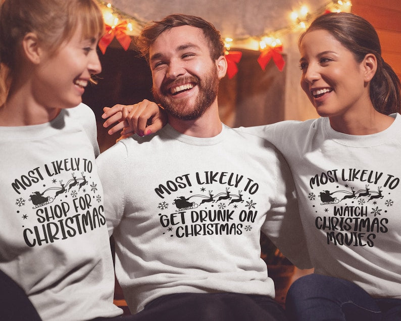 Most Likely to Christmas Bundle, Family Christmas, Xmas Matching Tee, Funny Christmas T-Shirts