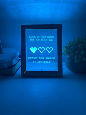 8 Bit Heart Night Light - Gamer Heart Gifts - Retro Night light - Anniversary Gift - Saved My Last Heart - Wedding Gift - 8 Bit Light