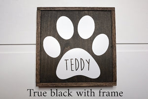 Personalized Paw Print Wood Sign | Pet Name Sign | Custom Pet Name | Rustic Dog Sign | Dog Sign