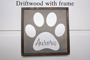 Personalized Paw Print Wood Sign | Pet Name Sign | Custom Pet Name | Rustic Dog Sign | Dog Sign