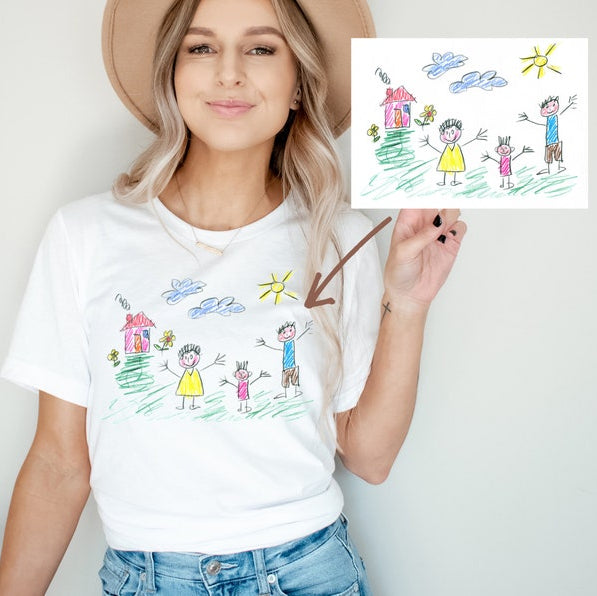 Custom Mom Shirt With Kids Drawing | Kids Drawing on a Shirt | Mom Shirt With Kids Art | Personalized Shirt For Mom | Mother's Day Shirt