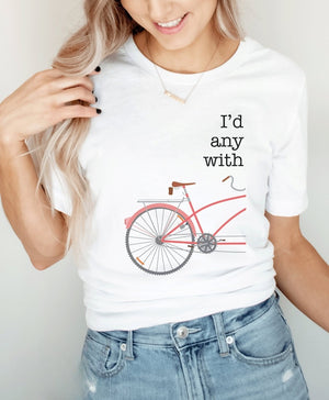 Funny Bicycle Shirt For Couples Bicycling Bridal Shower Gift, Cycling Together Husband Wife Bike Lovers T-shirt Gift for Biker's Anniversary
