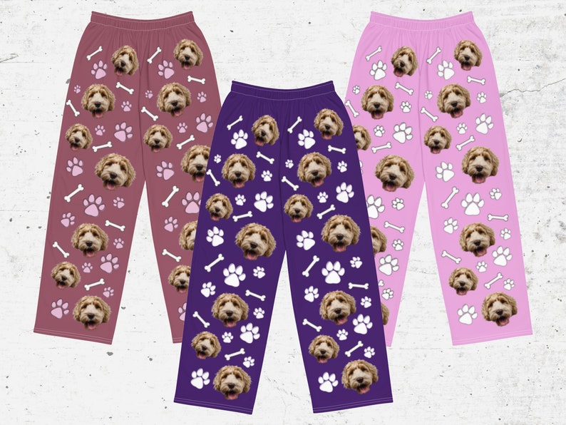 Personalized Dog Face Pajama Pants: Custom Pet Photo PJs