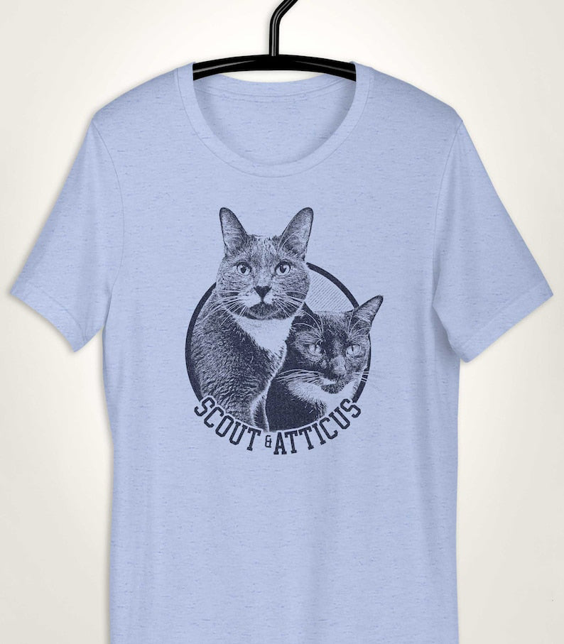 Personalized cat photo t Shirt perfect gift for cat owners unique pet loss tribute shirt custom cat portrait apparel Personalized shirt Cat Lovers Mother's Day Gift For Cat Mom