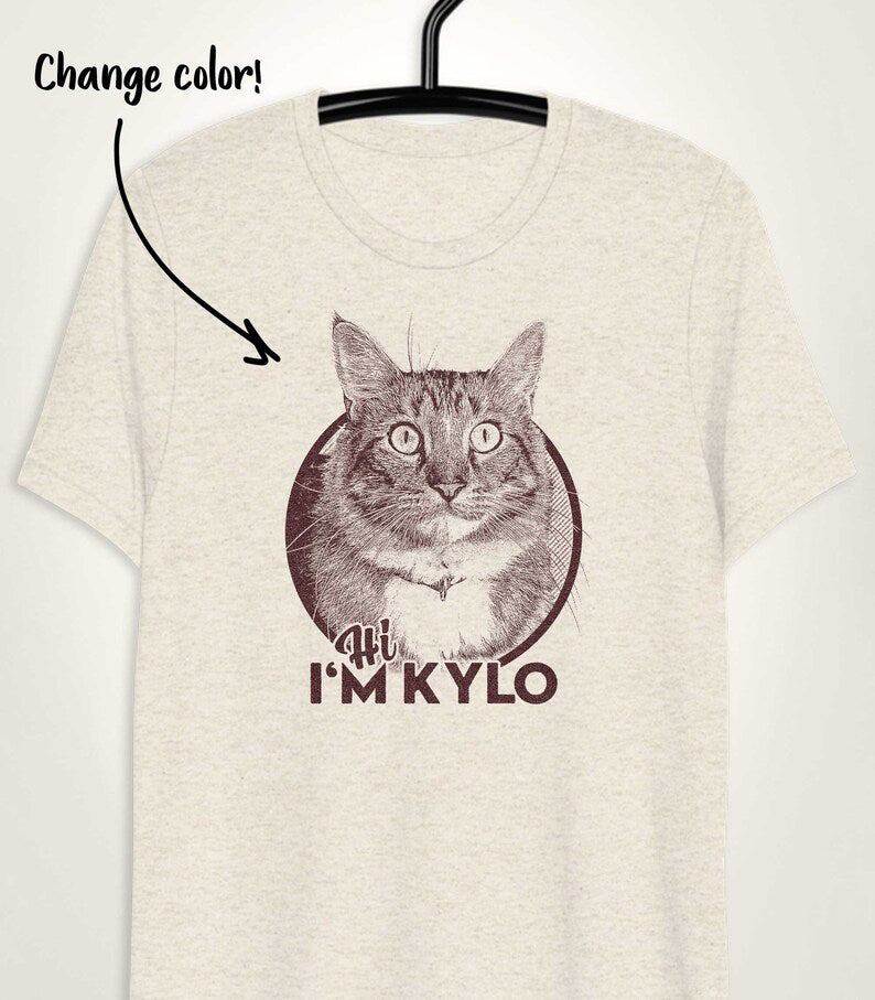 Personalized cat photo t Shirt perfect gift for cat owners unique pet loss tribute shirt custom cat portrait apparel Personalized shirt Cat Lovers Mother's Day Gift For Cat Mom