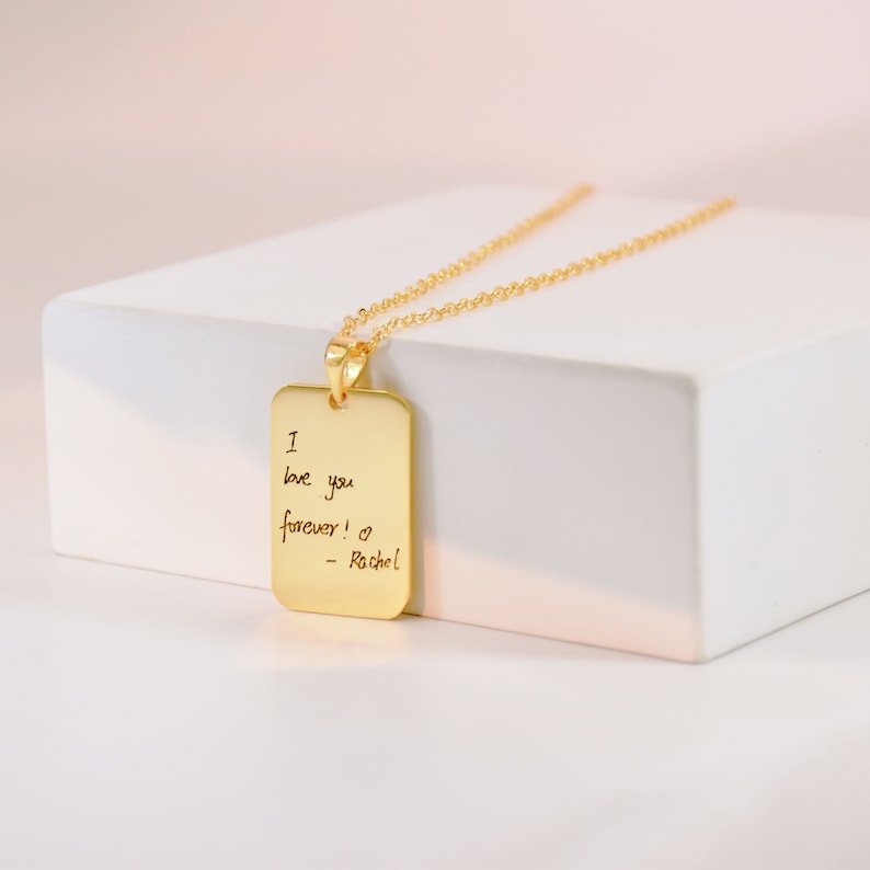Handwriting Necklace Custom Signature Necklace Actual Your Own Handwriting Keepsake Necklace Handwritten Message Jewelry