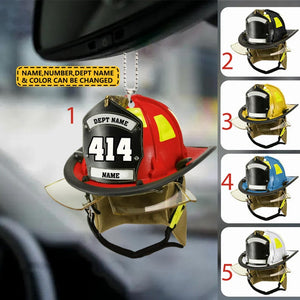 Personalized Firefighter Helmet Flat Ornament, Custom Firefighter Helmet Ornament, Firefighter Gift, Funny Fireman Gift