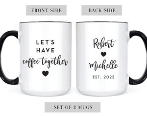 Mr Mrs Mugs, Custom Couple Coffee Mug Set, Unique Wedding Gift, His and Hers Gift, Coffee Lovers, Engagement Bride and Groom Christmas Gift