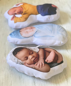 Custom Life-Size Baby Pillow Keepsake with Picture, Personalized Photo 1:1 scale newborn pillow