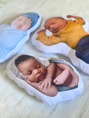 Custom Life-Size Baby Pillow Keepsake with Picture, Personalized Photo 1:1 scale newborn pillow