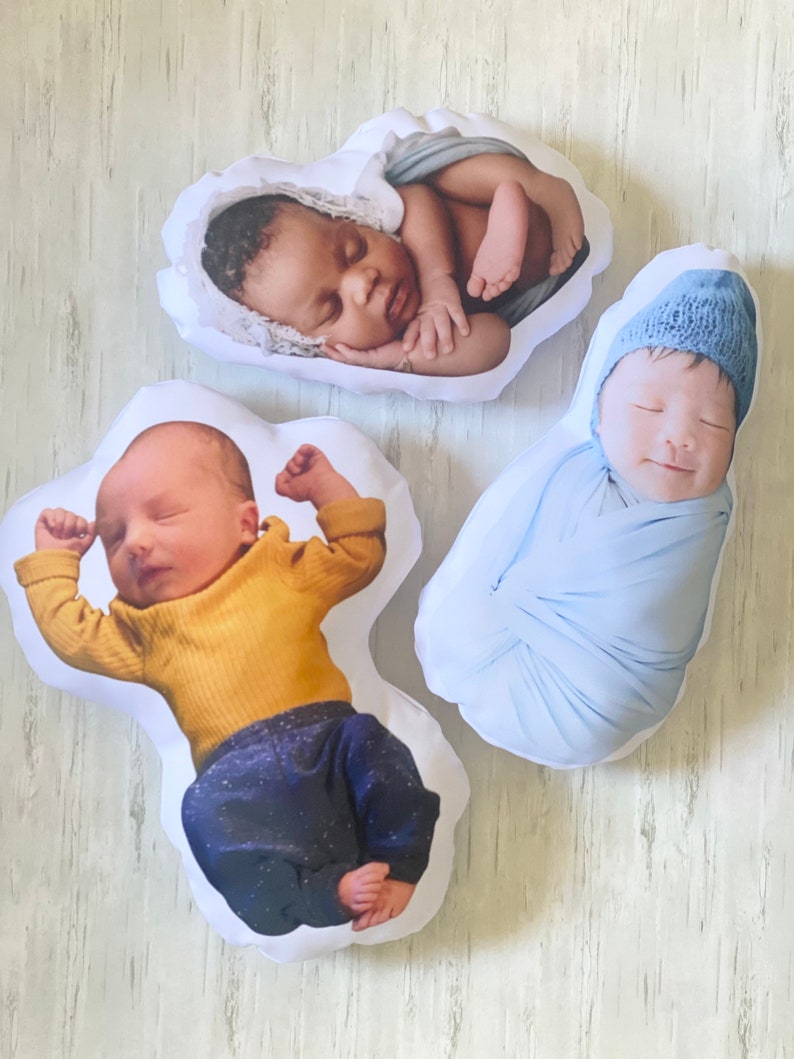 Custom Life-Size Baby Pillow Keepsake with Picture, Personalized Photo 1:1 scale newborn pillow