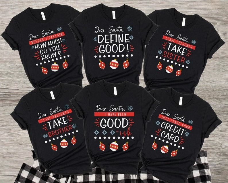 Dear Santa Family Christmas Pajamas, Matching Family Christmas Pajamas Family, Holiday Pajamas,Christmas PJs Family, Family Christmas Shirts