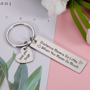 Long Distance Relationship Gift,Custom Couple Keychains, Distance means so little Keychain,Anniversary Gift,Christmas Gift For Boyfriend