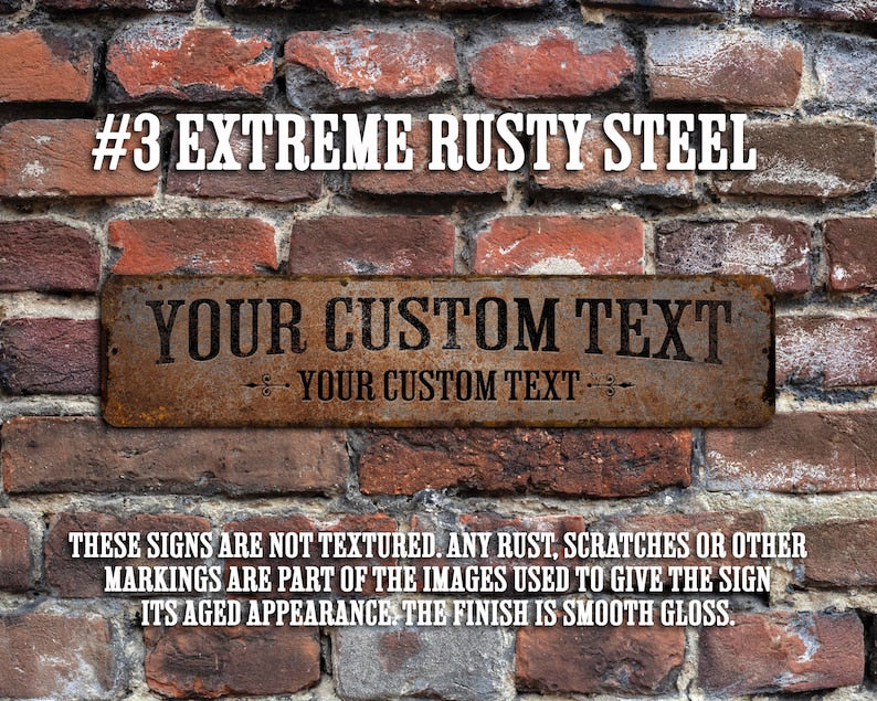 Double Line Sign, Rusty Street Sign, Custom Door Sign, Personalized fence Sign