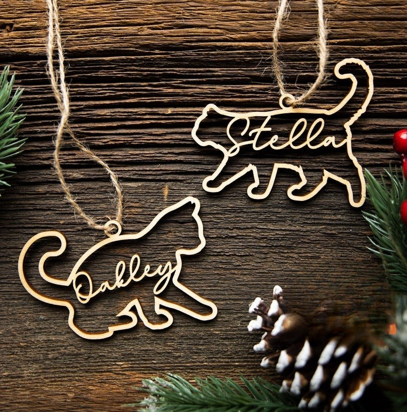 Personalized Cat Loss Ornament | Cat Memorial Ornament, Pet Loss Ornament, Sympathy Gift, Cat Name Ornament, Cat Sympathy Memorial Ornament