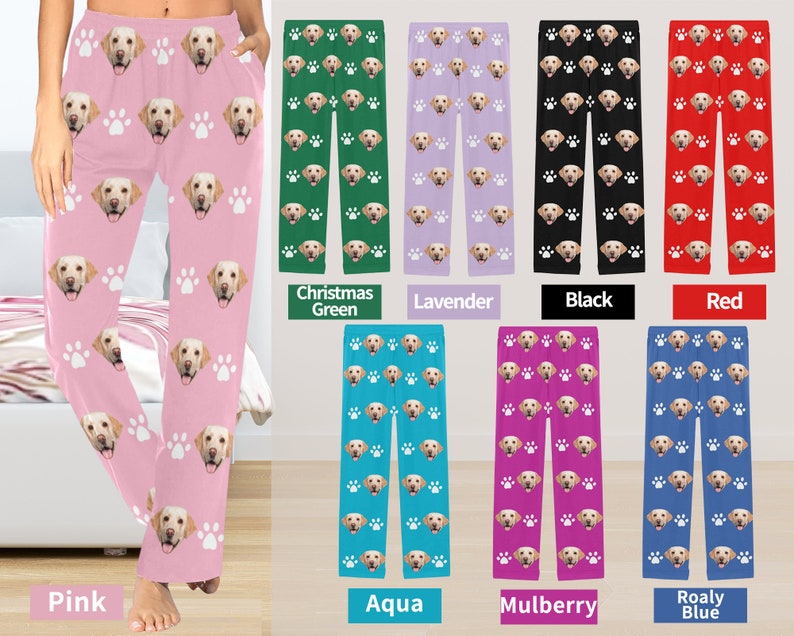 Custom Pet Pajama Pants,Personalized Pants Pajamas,Custom Pj Pants,Photo Pajama,Dog Pajamas,Christmas/Anniversary Photo Gift For Her Him