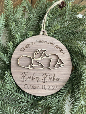 Sleep In Heavenly Peace Memorial Ornament | 3d Stillborn Miscarriage Keepsake | Personalized Ornament | Infant Loss | In Memory | Angel Baby il_794xN.4256847334_cp18.jpg