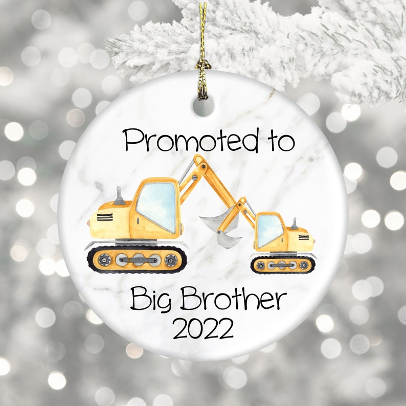 Promoted To Big Brother Big Sister New Baby Ceramic Christmas Ornament With Gift Box