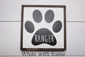 Personalized Paw Print Wood Sign | Pet Name Sign | Custom Pet Name | Rustic Dog Sign | Dog Sign