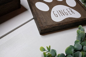 Personalized Paw Print Wood Sign | Pet Name Sign | Custom Pet Name | Rustic Dog Sign | Dog Sign