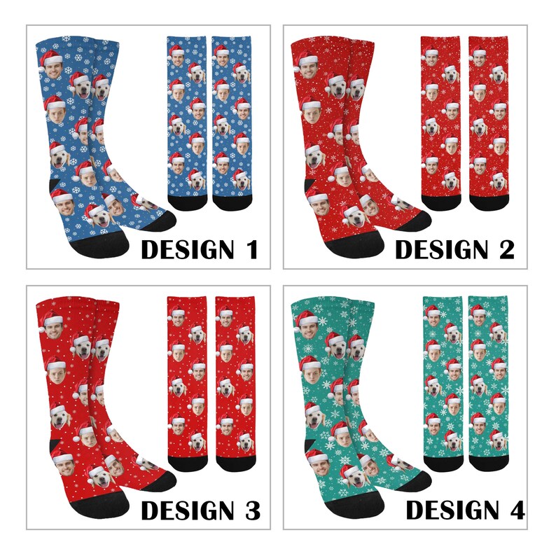 Personalized Christmas Face Socks, Custom Face on Socks,Family Face on Socks, Birthday Socks Gift,Multiple Colors,Christmas gifts,Face Socks