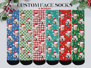 Personalized Christmas Face Socks, Custom Face on Socks,Family Face on Socks, Birthday Socks Gift,Multiple Colors,Christmas gifts,Face Socks