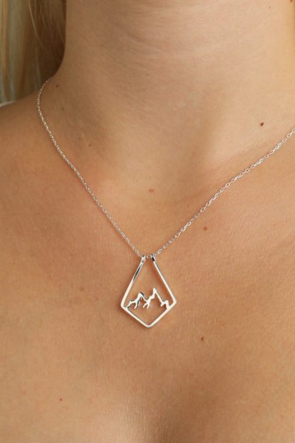 Ring Holder Necklace White Gold Mountain Ring holder Necklace Solid Gold or Silver Dainty Ring Keeper Pendant Ring Holder Necklace