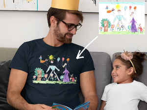 Custom Dad Shirt With Kids Drawing | Kids Drawing on a Shirt | Dad Shirt With Kids Art | Personalized Shirt For Dad | Father's Day Shirt