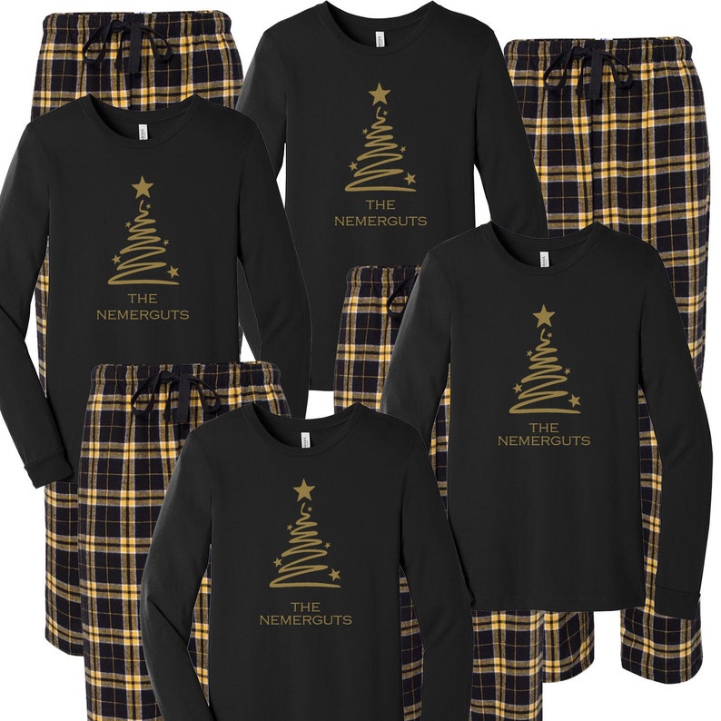Christmas Tree Pajamas, Personalized Family Pjs, Matching Family Pajamas, Xmas sleepwear, Merry Christmas 2025
