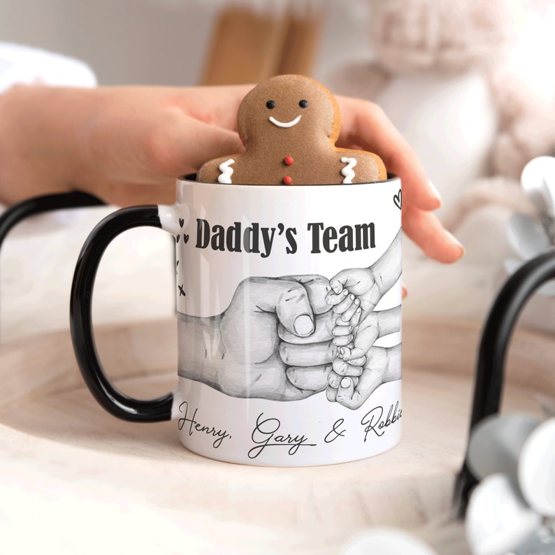 FIST BUMP Personalised Mug Dad Fathers Day Gift | Birthday gift for Dad Daddy Grandad | Christmas Gift for Dad Grandad | Gift from kids