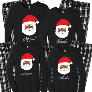Black Santa Claus Family Pajamas, Christmas Pajamas, Matching Family Pajamas, African American Santa Claus, Brown Santa face pjs