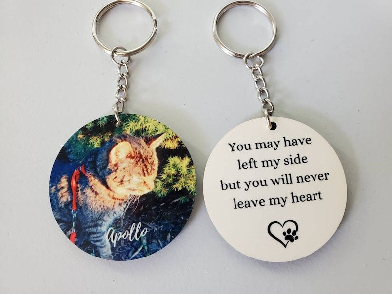 Pet memorial keychain, Dog Memorial keychain, Dog Photo Keychain, Pet memorial, Dog Loss Gift, Cat Memorial, gift for loss of pet, Keyring